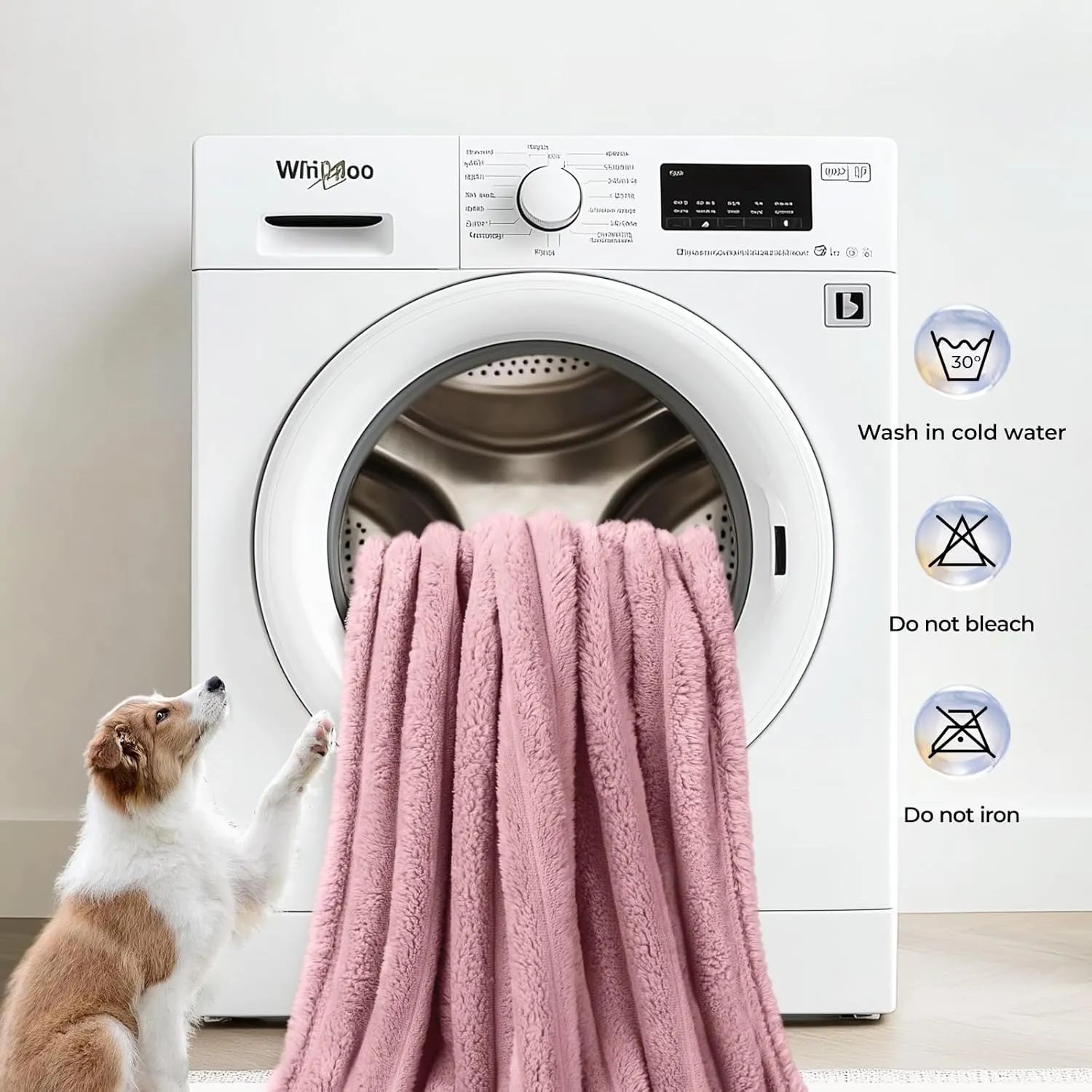 LINENLUX 1 Pack 3 Soft Fleece Dog Blanket for Pet Washable Warm Cat Puppy Fluffy Calming Flannel Pink Small