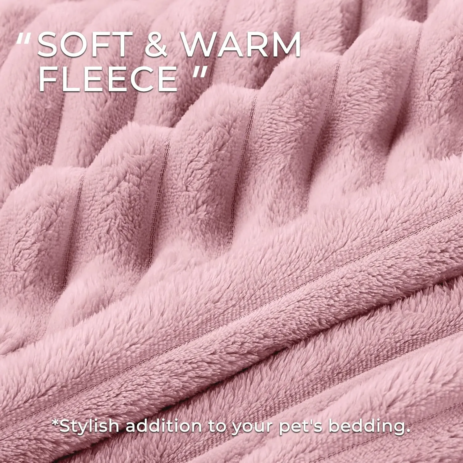 LINENLUX 1 Pack 3 Soft Fleece Dog Blanket for Pet Washable Warm Cat Puppy Fluffy Calming Flannel Pink Small