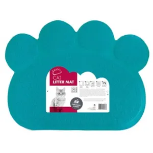 M-Pets Paw Cat Litter Mat (Turquoise Blue)