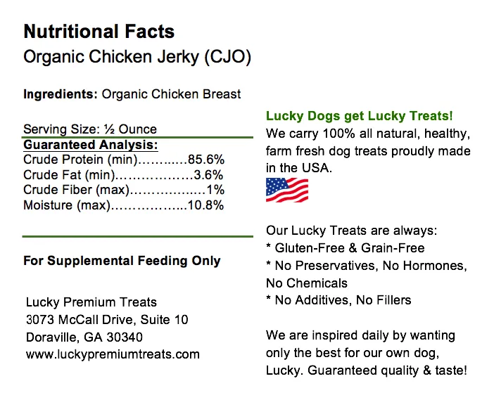 Organic Chicken Jerky Fillets