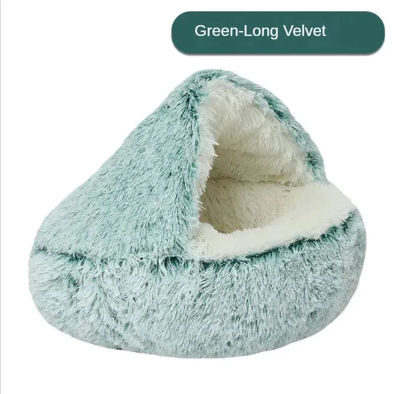 Plush Round Pet Bed House – Ultimate Comfort for Cats & Puppies