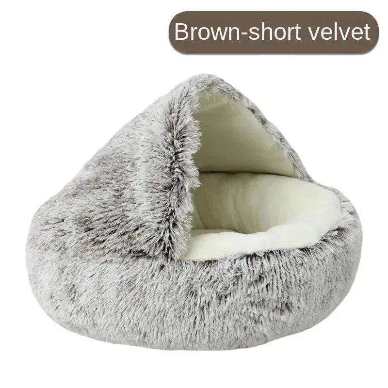 Plush Round Pet Bed House – Ultimate Comfort for Cats & Puppies
