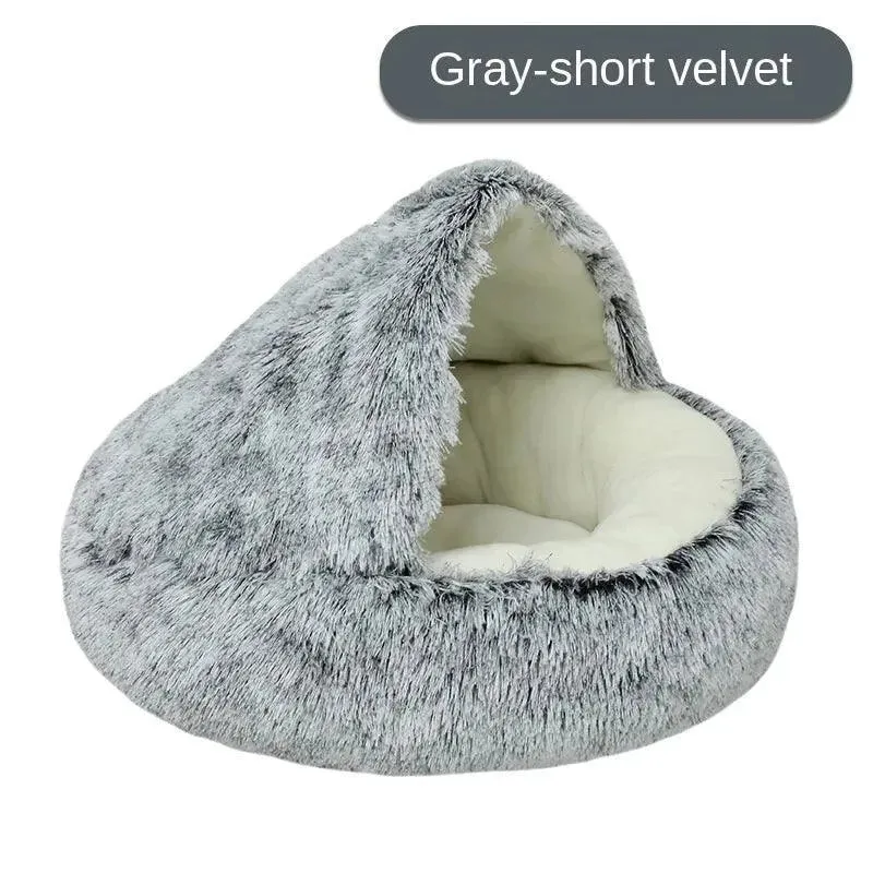 Plush Round Pet Bed House – Ultimate Comfort for Cats & Puppies