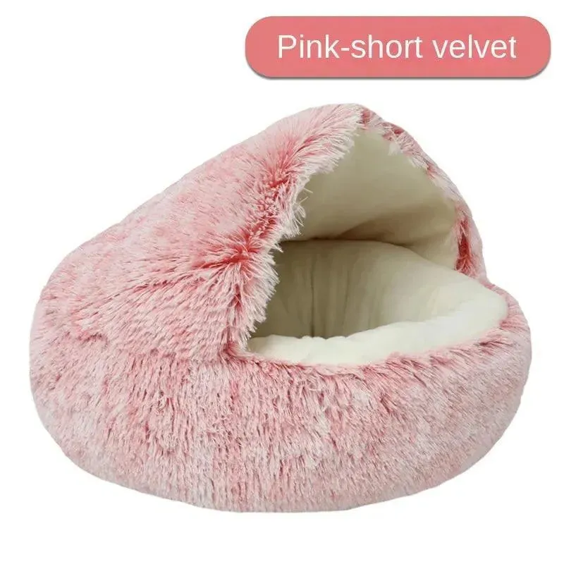 Plush Round Pet Bed House – Ultimate Comfort for Cats & Puppies