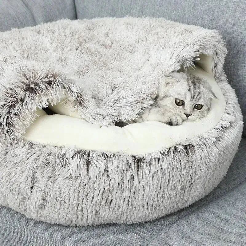 Plush Round Pet Bed House – Ultimate Comfort for Cats & Puppies