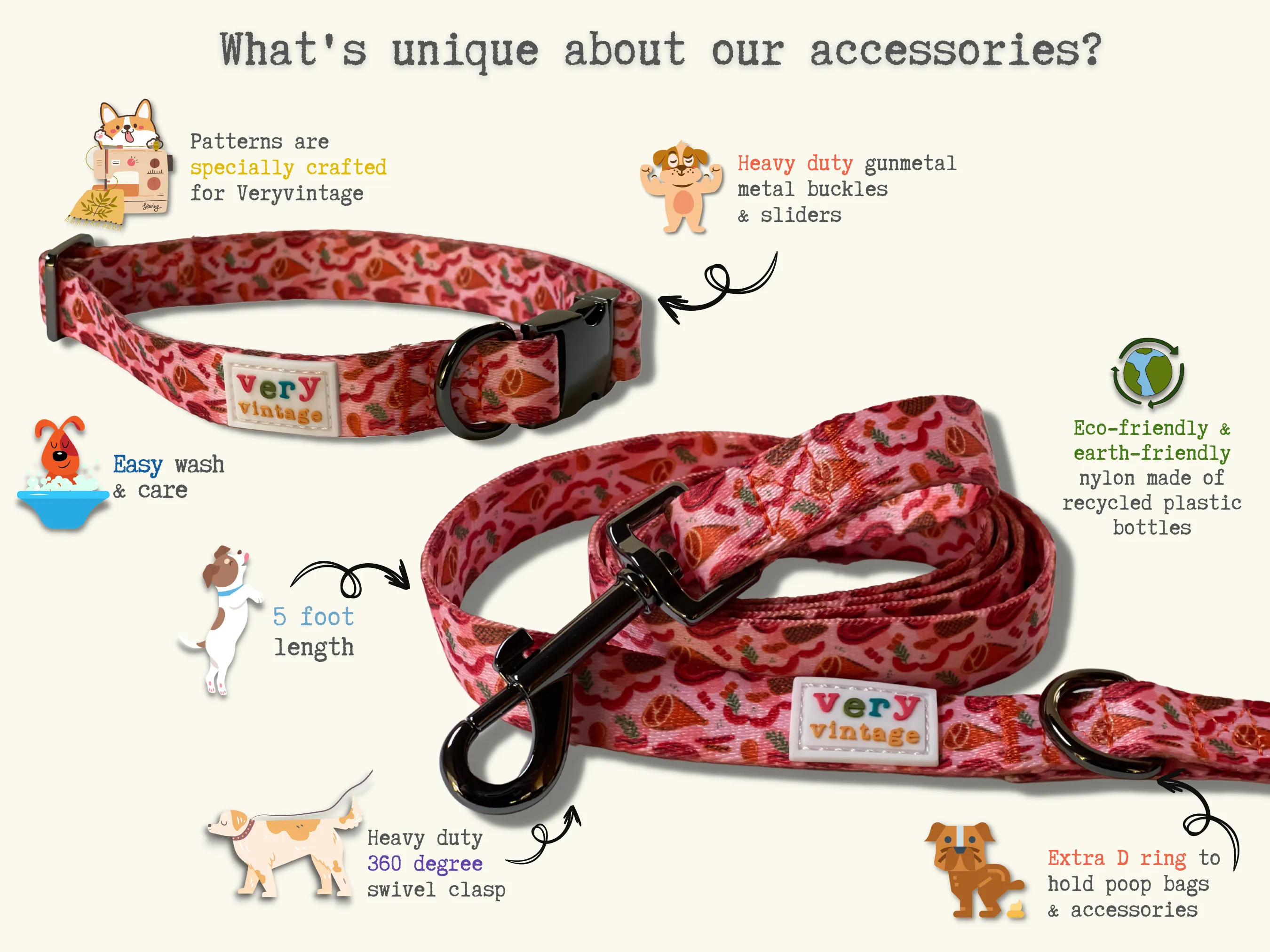 Pumpkin Spice - Recycled Eco-Friendly Collar & Leash