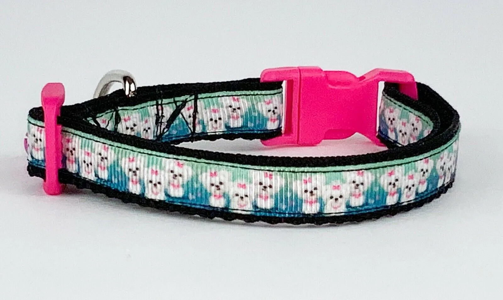Puppies cat & small dog collar 1/2" wide adjustable handmade bell or leashes Petcollarshandmade