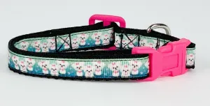 Puppies cat & small dog collar 1/2" wide adjustable handmade bell or leashes Petcollarshandmade