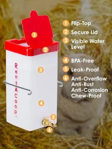 RentACoop No-Drip Small Animal Brass Nozzle Water Bottle. BPA Free. Best Water Bottle for Small Pet/Bunny/Ferret/Hamster/Guinea Pig/Rabbit Preferences