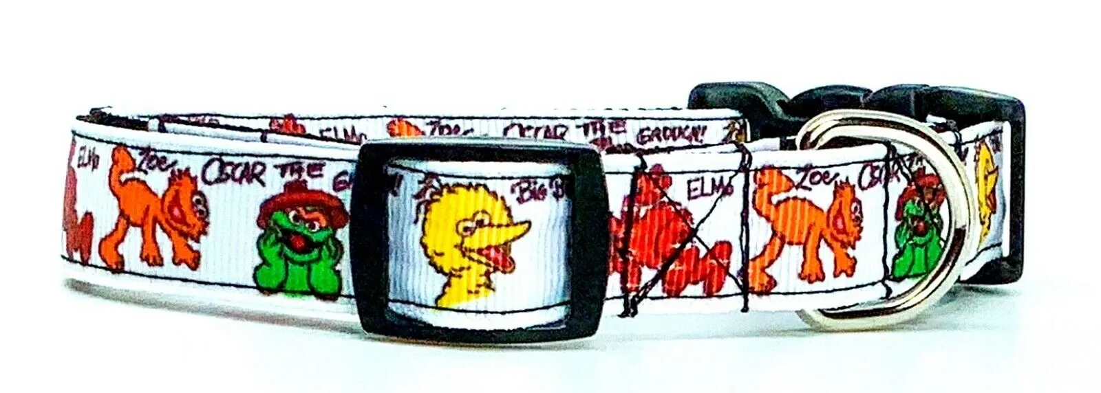 Sesame Street dog collar handmade adjustable buckle 1" or 5/8" wide or leash Petcollarshandmade