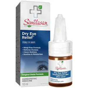 Similasan Dry Eye Relief, Liquid Drops, Homeopathic, Natural, Sting-Free Hydration for Dry and Red Eyes, 10ml