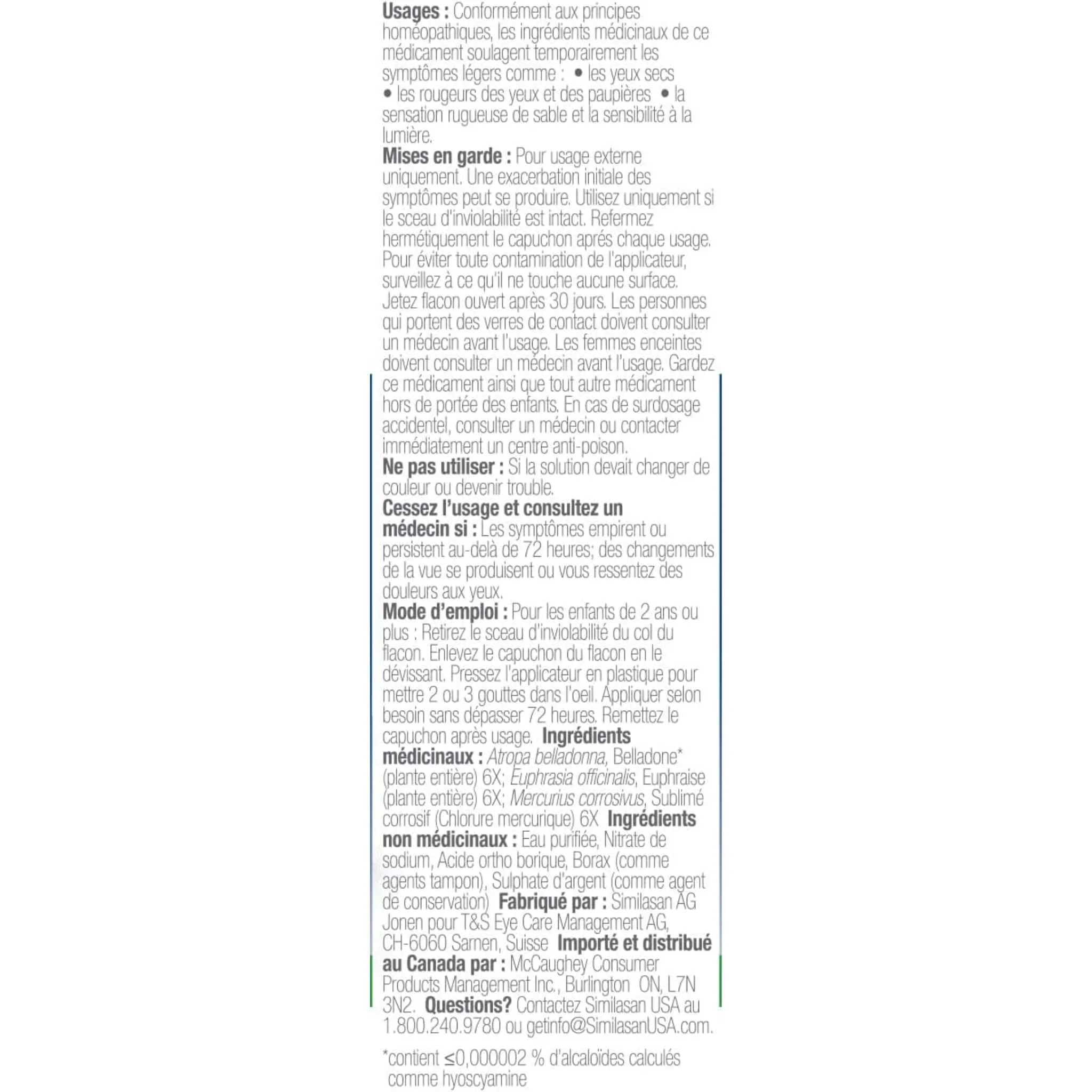 Similasan Dry Eye Relief, Liquid Drops, Homeopathic, Natural, Sting-Free Hydration for Dry and Red Eyes, 10ml