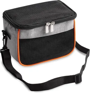 Small Animal Carrier Bag, Hamster Carrier Bag, Small Animal Travel Bag Double Zippers Pets Travel Bag Breathable Hamster Carrier with Removable Liner for Small Animal (Black)