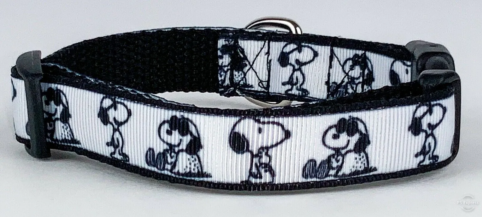 Snoopy dog collar handmade adjustable buckle collar 5/8" wide or leash Petcollarshandmade