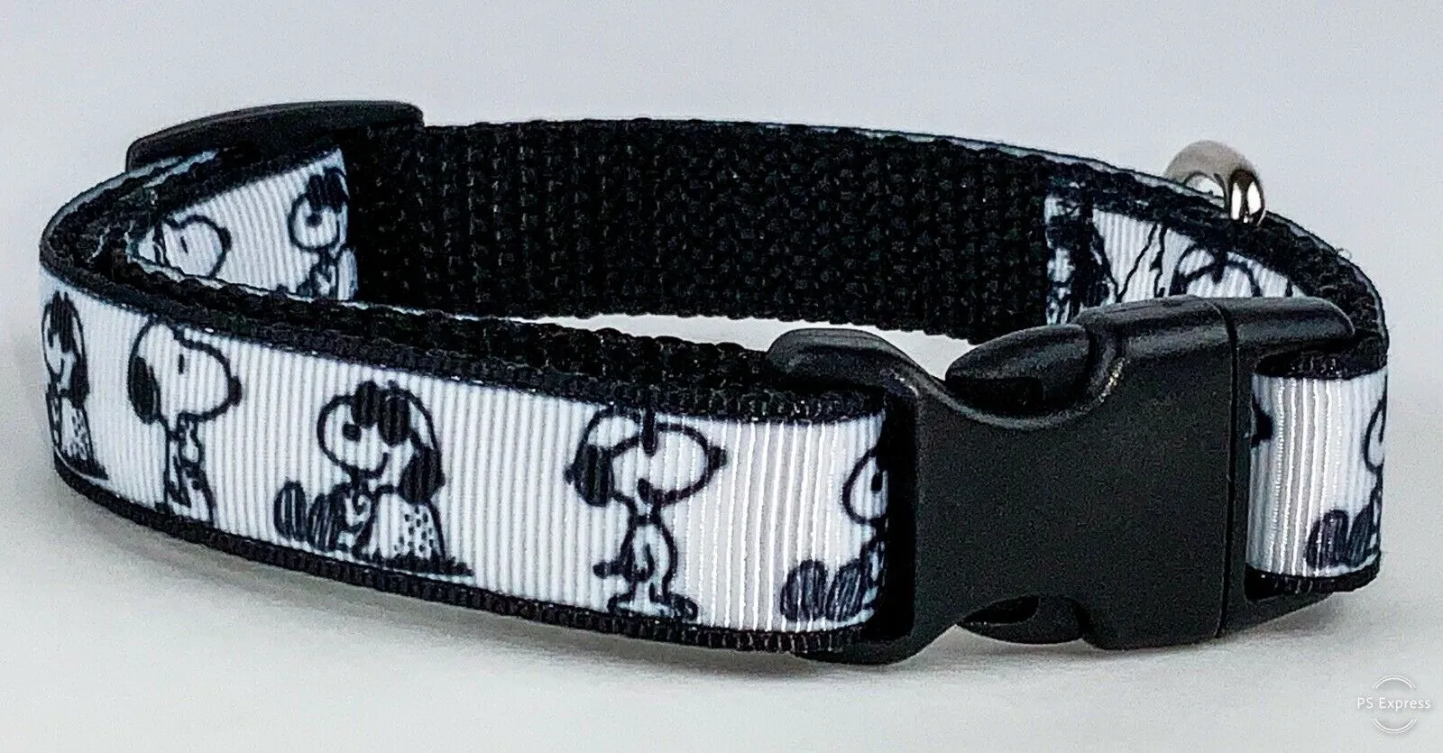 Snoopy dog collar handmade adjustable buckle collar 5/8" wide or leash Petcollarshandmade
