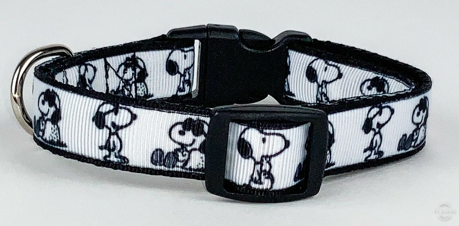 Snoopy dog collar handmade adjustable buckle collar 5/8" wide or leash Petcollarshandmade