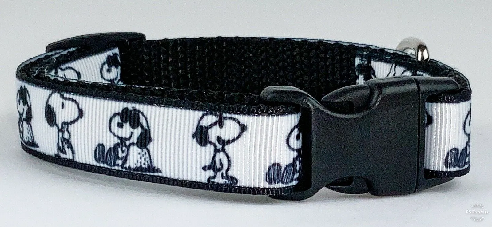 Snoopy dog collar handmade adjustable buckle collar 5/8" wide or leash Petcollarshandmade