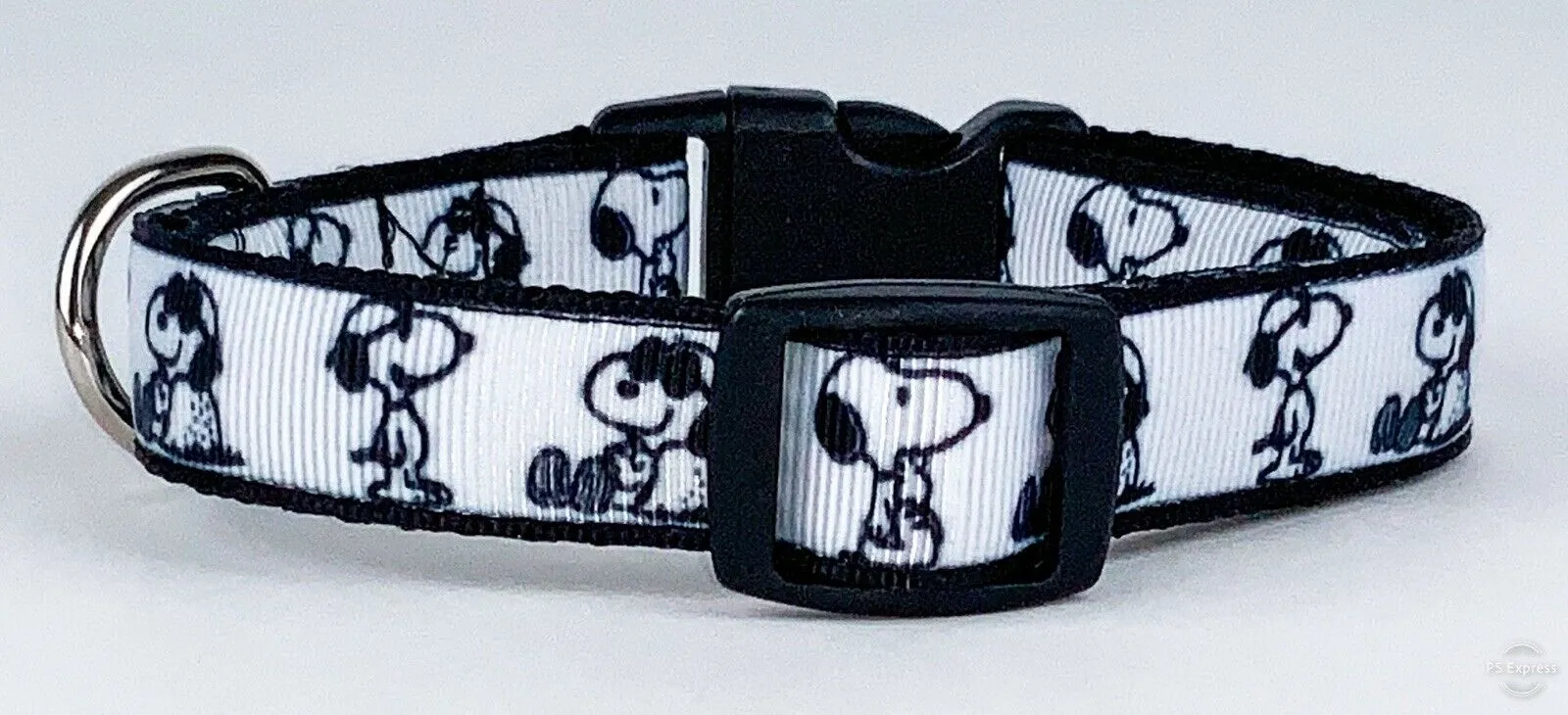Snoopy dog collar handmade adjustable buckle collar 5/8" wide or leash Petcollarshandmade
