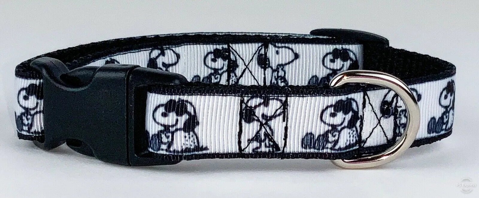Snoopy dog collar handmade adjustable buckle collar 5/8" wide or leash Petcollarshandmade