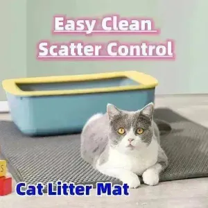 Solid Color Waterproof Easy to Clean Scatter Control Cat Litter Mat