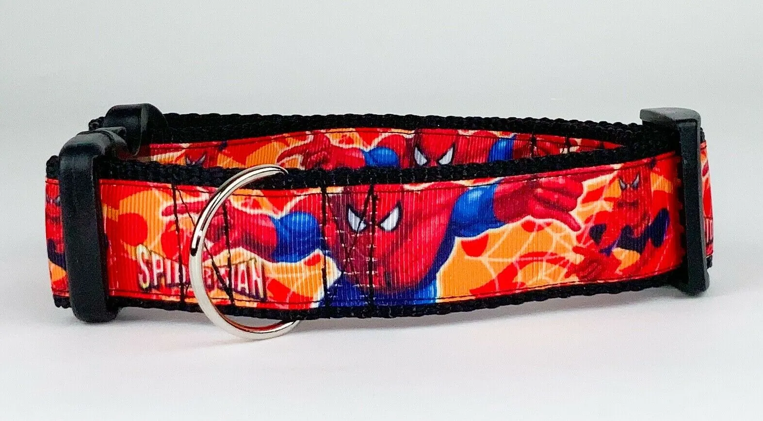 Spider-Man dog collar handmade adjustable buckle collar 1" wide or leash Petcollarshandmade