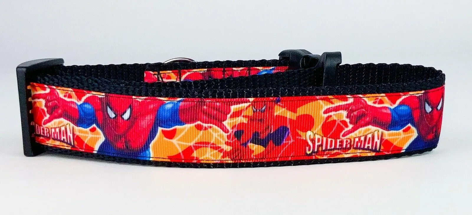 Spider-Man dog collar handmade adjustable buckle collar 1" wide or leash Petcollarshandmade