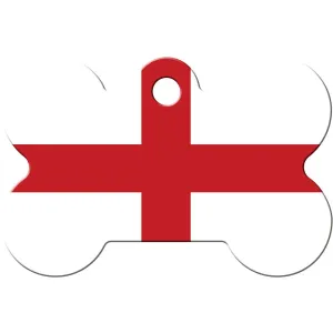 St George's Cross Flag Pet ID Tag - Large Bone