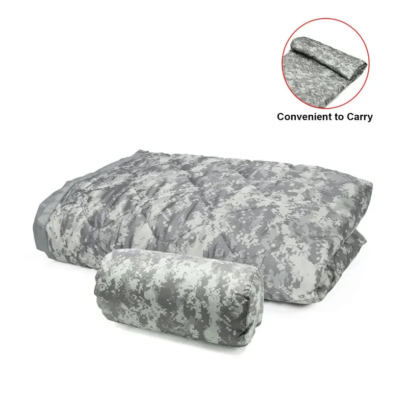 Tactical Army Poncho Liner, 82x58" Water Repellent Woobie Blanket for Camping, Hunting
