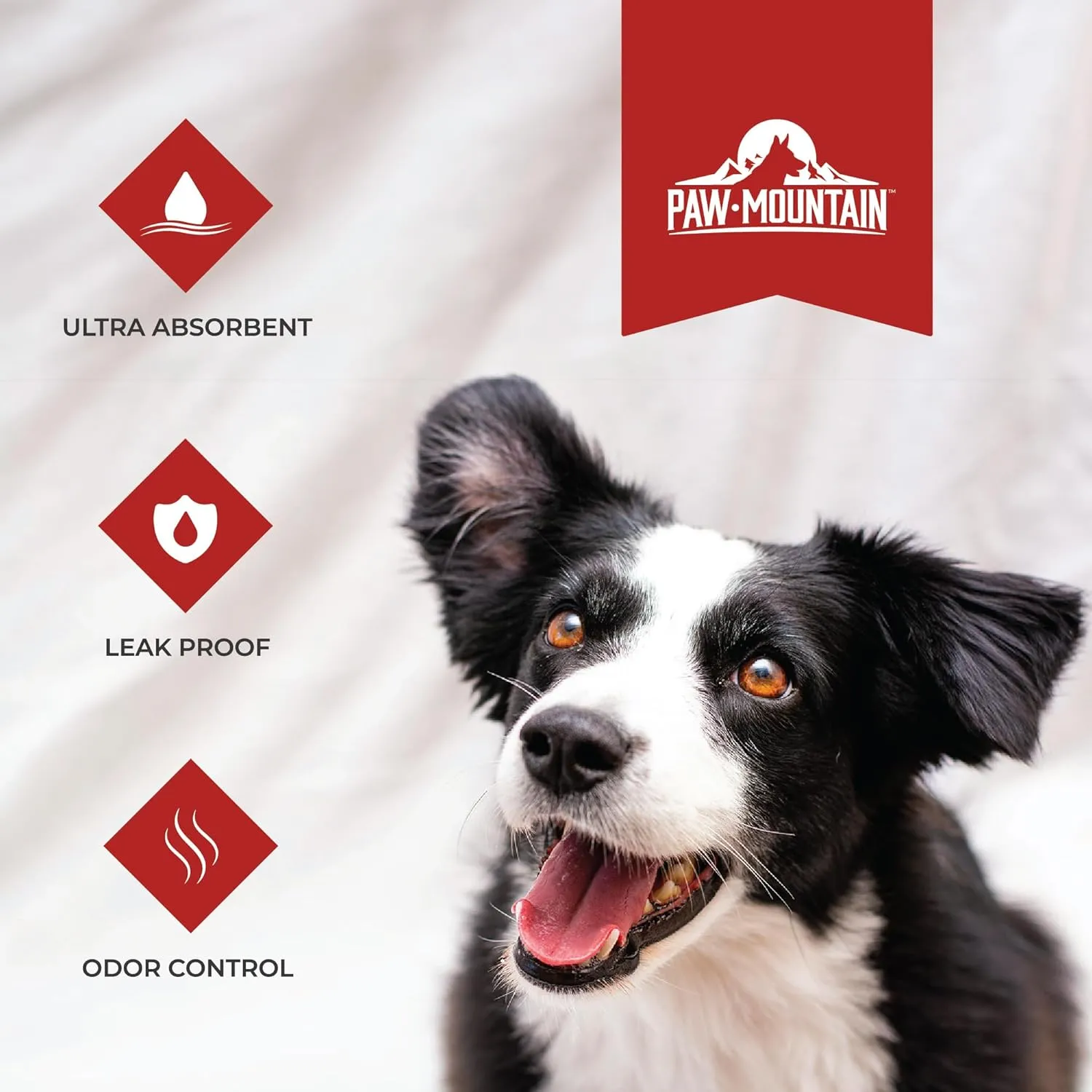 Ultra Absorbent Pet & Puppy Pads, 30, 50, 100 Count 22" x 22" Pee Pads for Dogs, Disposable Leak Proof Dog Training Pads, Quick Drying Underpads Puppy Essentials - PAW MOUNTAIN