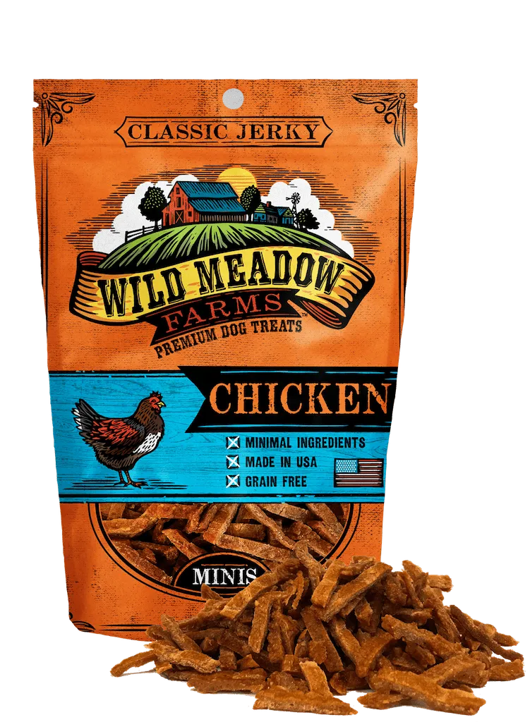 Wild Meadow Farms Classic Chicken Jerky Minis Treats for Dogs